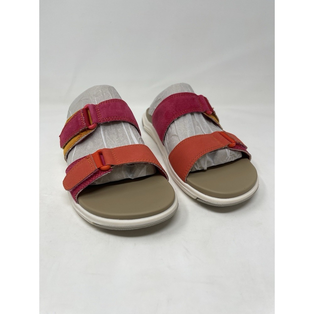 Size 8 Women's Earth Origins Vesper Multicolor 2 Strap Slip On Suede Sandals